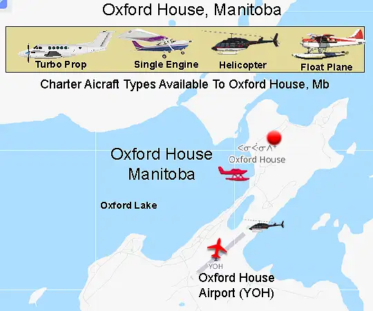 Oxford House Airport runway and terminal area